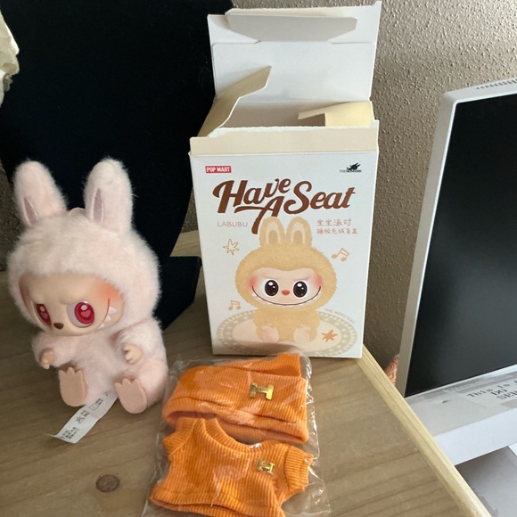 Coach Blush Butterfly Rivets Corner Zip Wristlet plus a Pop Mart lil’ Monster - Picture 12 of 15